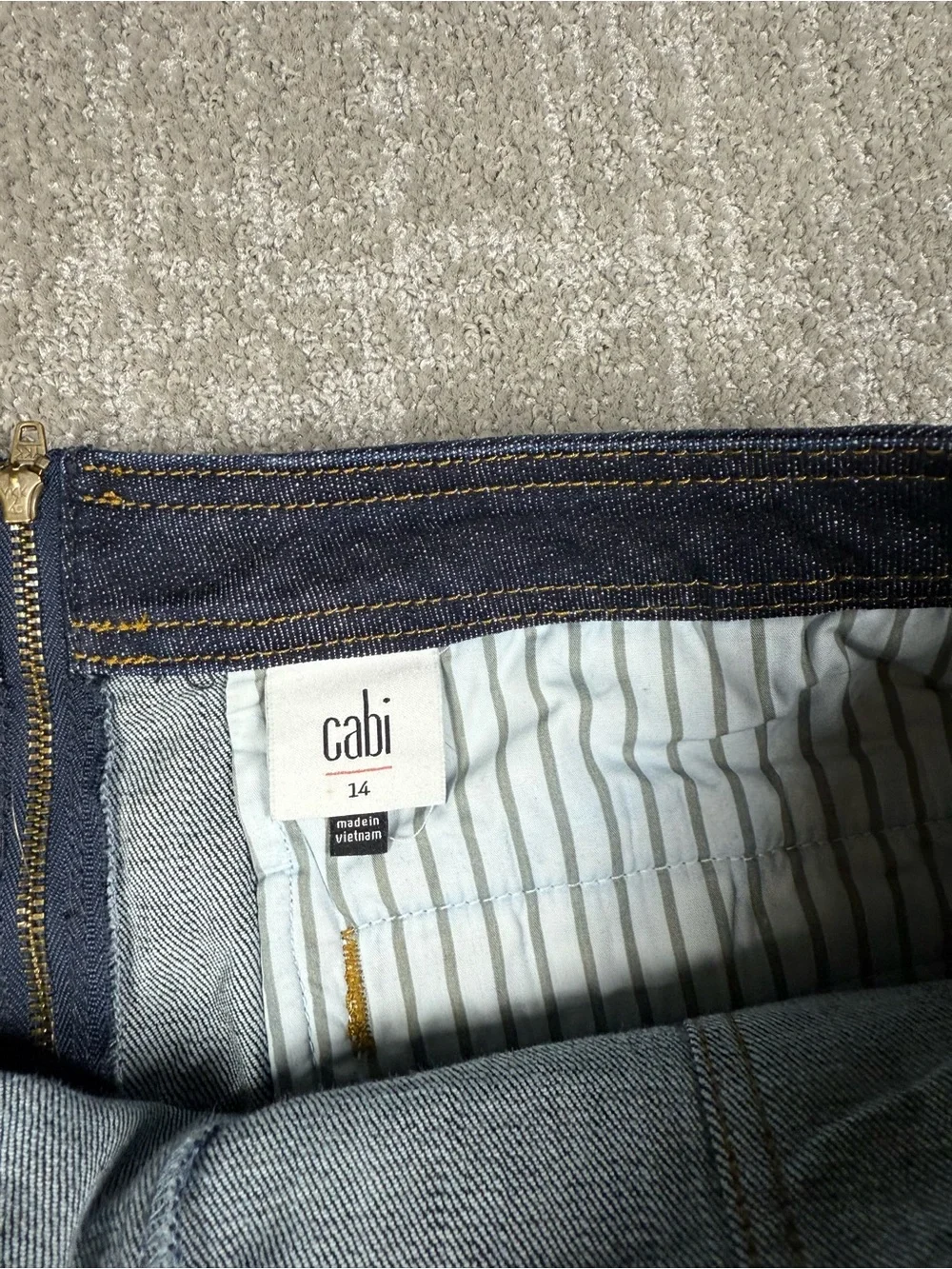 Cabi Monoco Blue Denim Skort Women Size 14